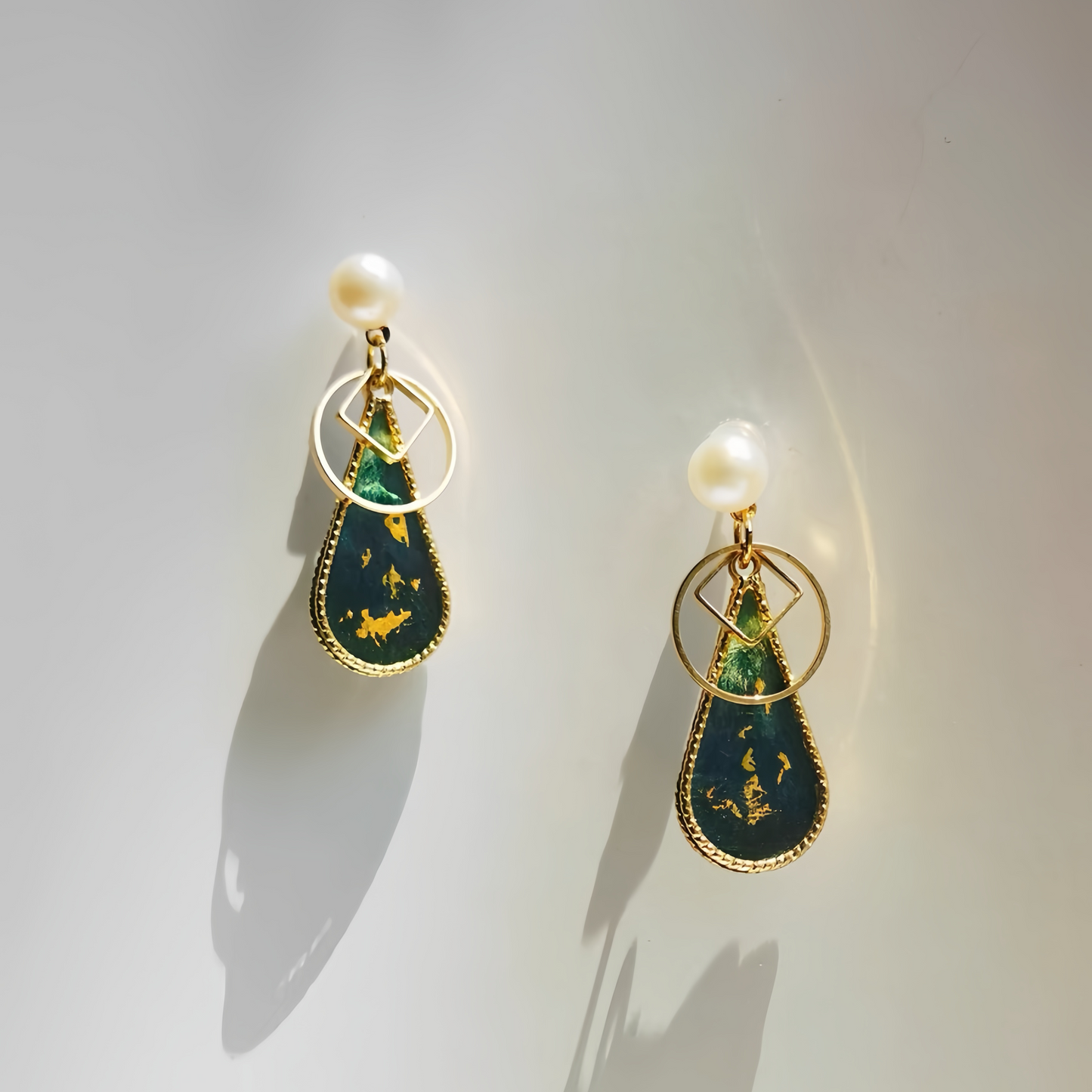Handcrafted Velvet Flower Dangle Earrings – Inspired by Ancient Yunnan Tea Leaves
