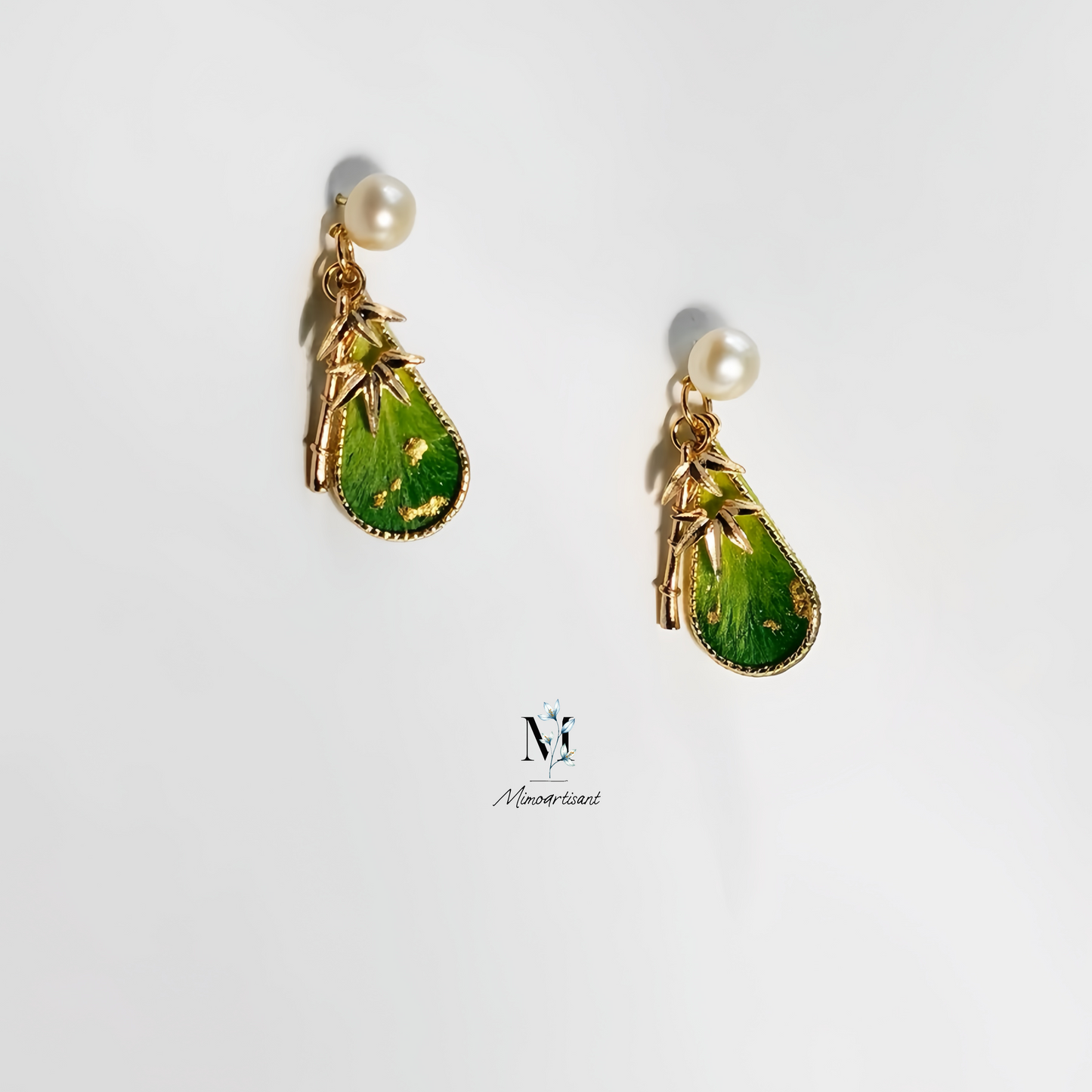 Handcrafted Velvet Flower Dangle Earrings – Inspired by Ancient Yunnan Tea Leaves