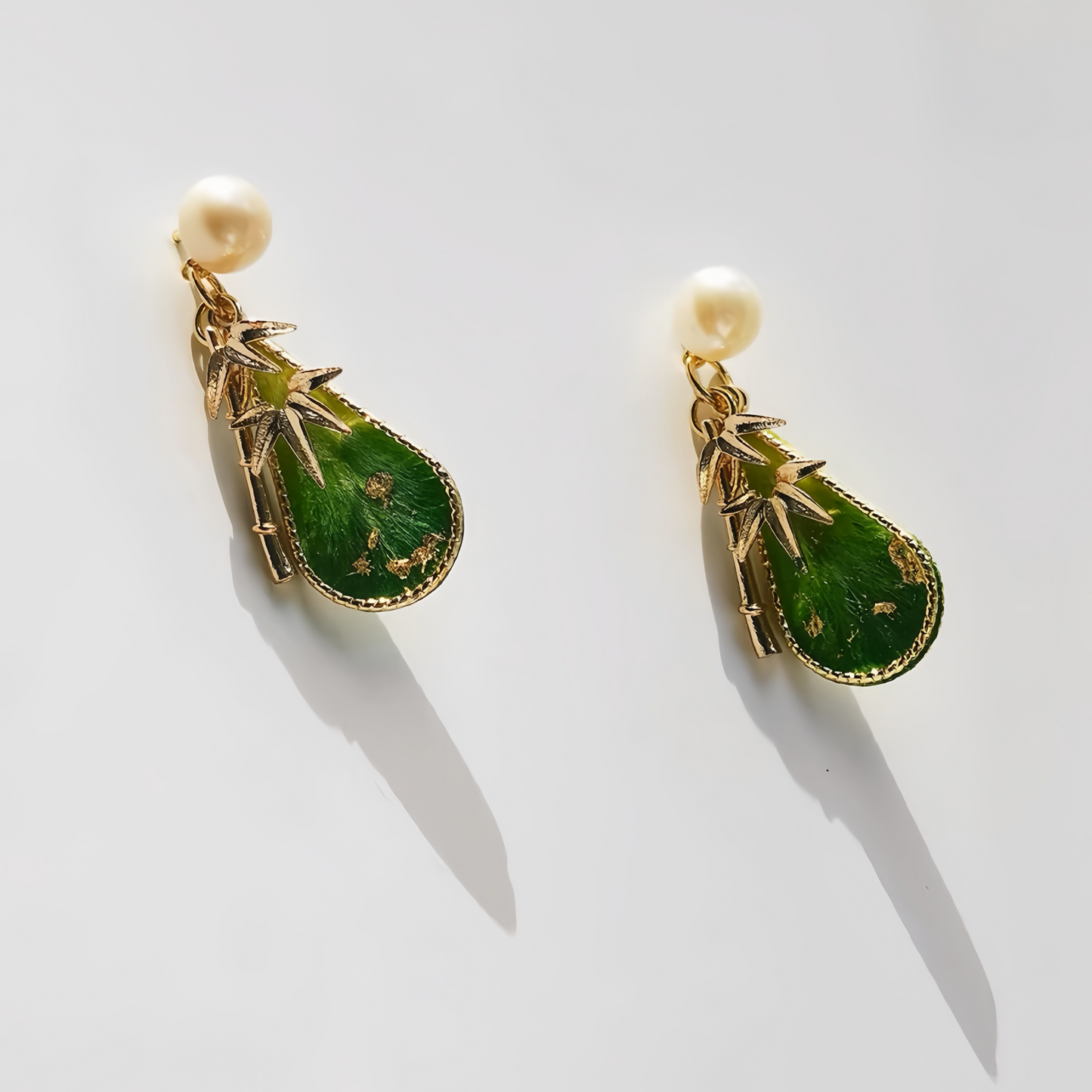 Handcrafted Velvet Flower Dangle Earrings – Inspired by Ancient Yunnan Tea Leaves