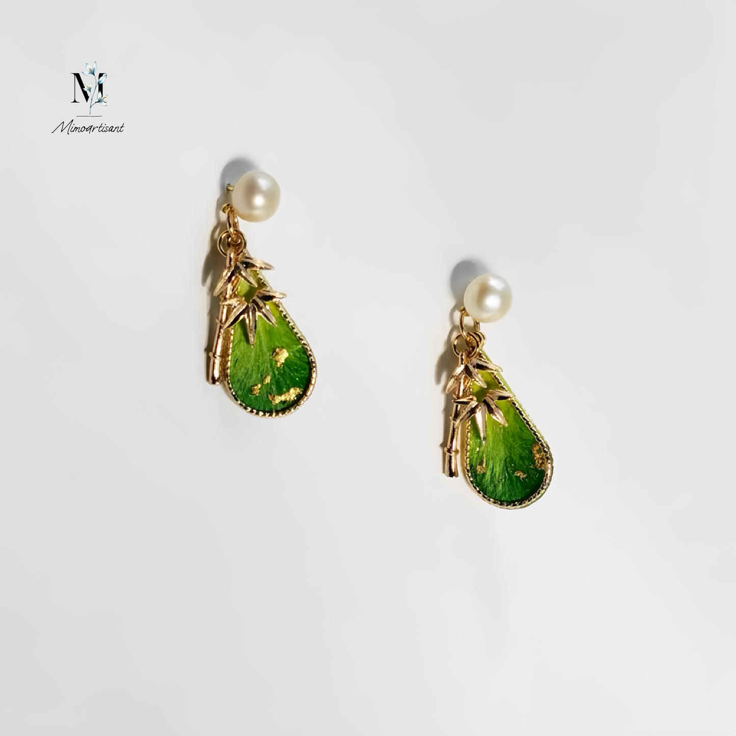 Handcrafted Velvet Flower Dangle Earrings – Inspired by Ancient Yunnan Tea Leaves