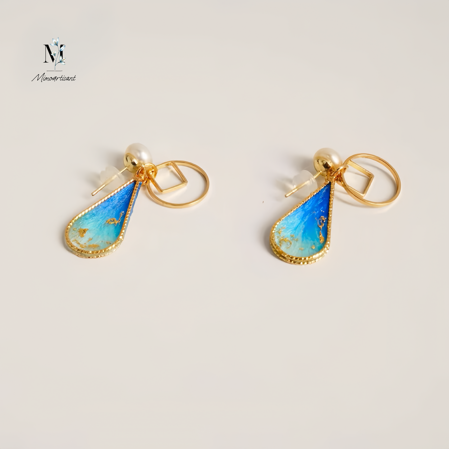 Handcrafted Velvet Flower Dangle Earrings – Inspired by Ancient Yunnan Tea Leaves
