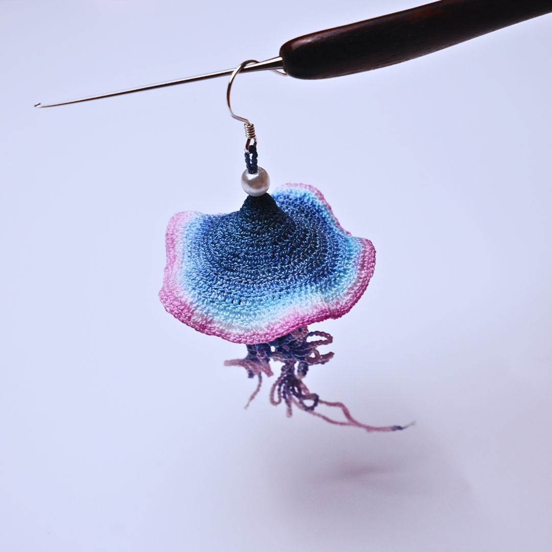 Crochet Jellyfish Earrings