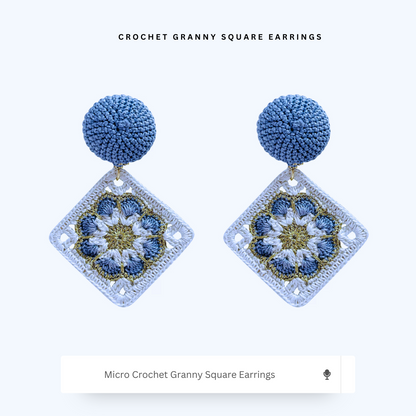 Micro Crochet Granny Square Earrings