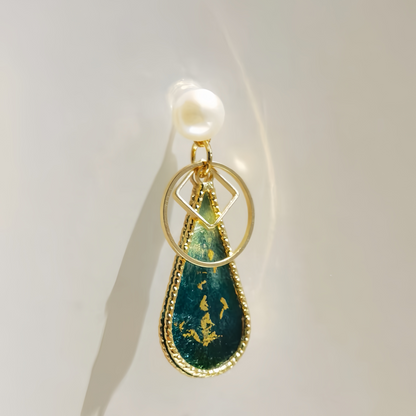 Handcrafted Velvet Flower Dangle Earrings – Inspired by Ancient Yunnan Tea Leaves