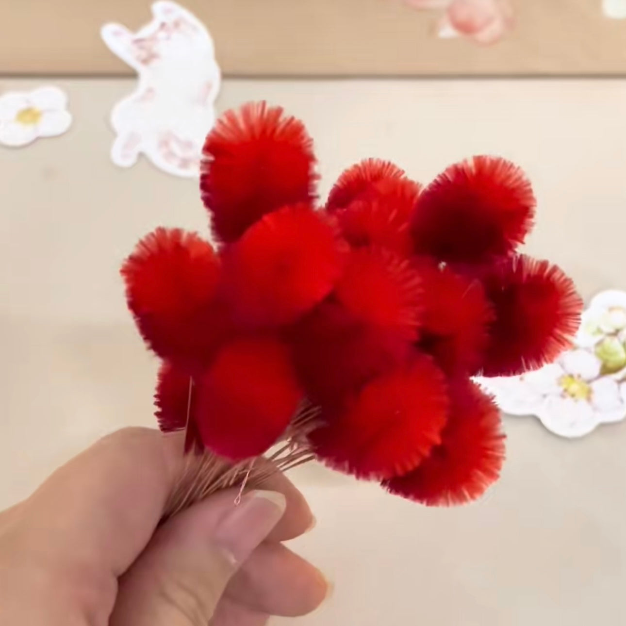 Handmade Christmas Plum Blossom Brooch — Velvet Flower