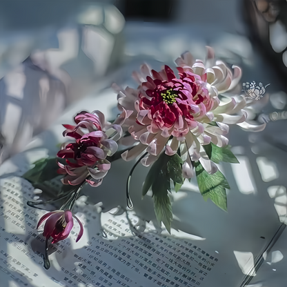 Blush pink beauty 🌷 A velvet flower hairpin