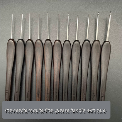 Blood Sandalwood Handle Crochet Hook 0.1mm-0.4mm Ergonomic Crochet Knitting Needle Knitting Hook Crochet Yarn Gift Crochet Tool