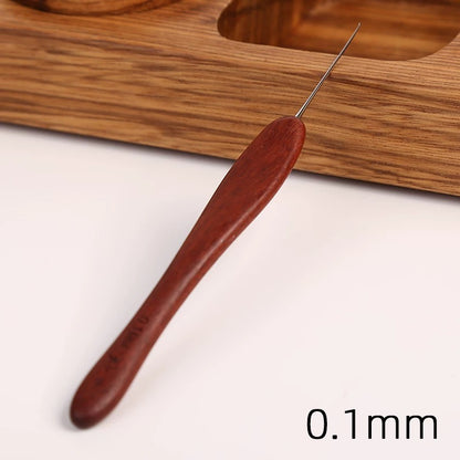 Blood Sandalwood Handle Crochet Hook 0.1mm-0.4mm Ergonomic Crochet Knitting Needle Knitting Hook Crochet Yarn Gift Crochet Tool