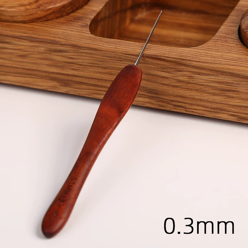 Blood Sandalwood Handle Crochet Hook 0.1mm-0.4mm Ergonomic Crochet Knitting Needle Knitting Hook Crochet Yarn Gift Crochet Tool