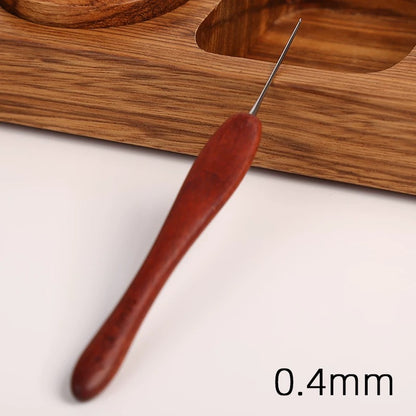Blood Sandalwood Handle Crochet Hook 0.1mm-0.4mm Ergonomic Crochet Knitting Needle Knitting Hook Crochet Yarn Gift Crochet Tool