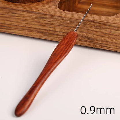 Blood Sandalwood Handle Crochet Hook 0.5mm-1.0mm Ergonomic Crochet Knitting Needle Knitting Hook Crochet Yarn Gift Crochet Tool