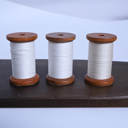 Comparison of off white, bleached white and pearl white micro crochet lace thread