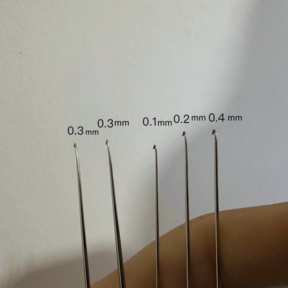 Micro crochet hook 0.4-1.0mm size range for tiny fine thread work