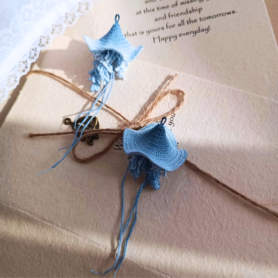 Micro Crochet Jellyfish Earrings – Ocean-Inspired Dangles