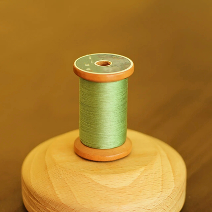 Micro crochet lace thread in basil green, Egyptian cotton, size 100