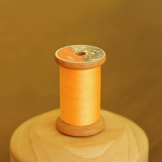 Micro crochet lace thread in bright orange, Egyptian cotton, size 100