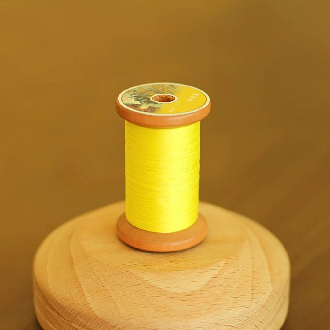 Micro crochet lace thread in sunset straw yellow, Egyptian cotton, size 100