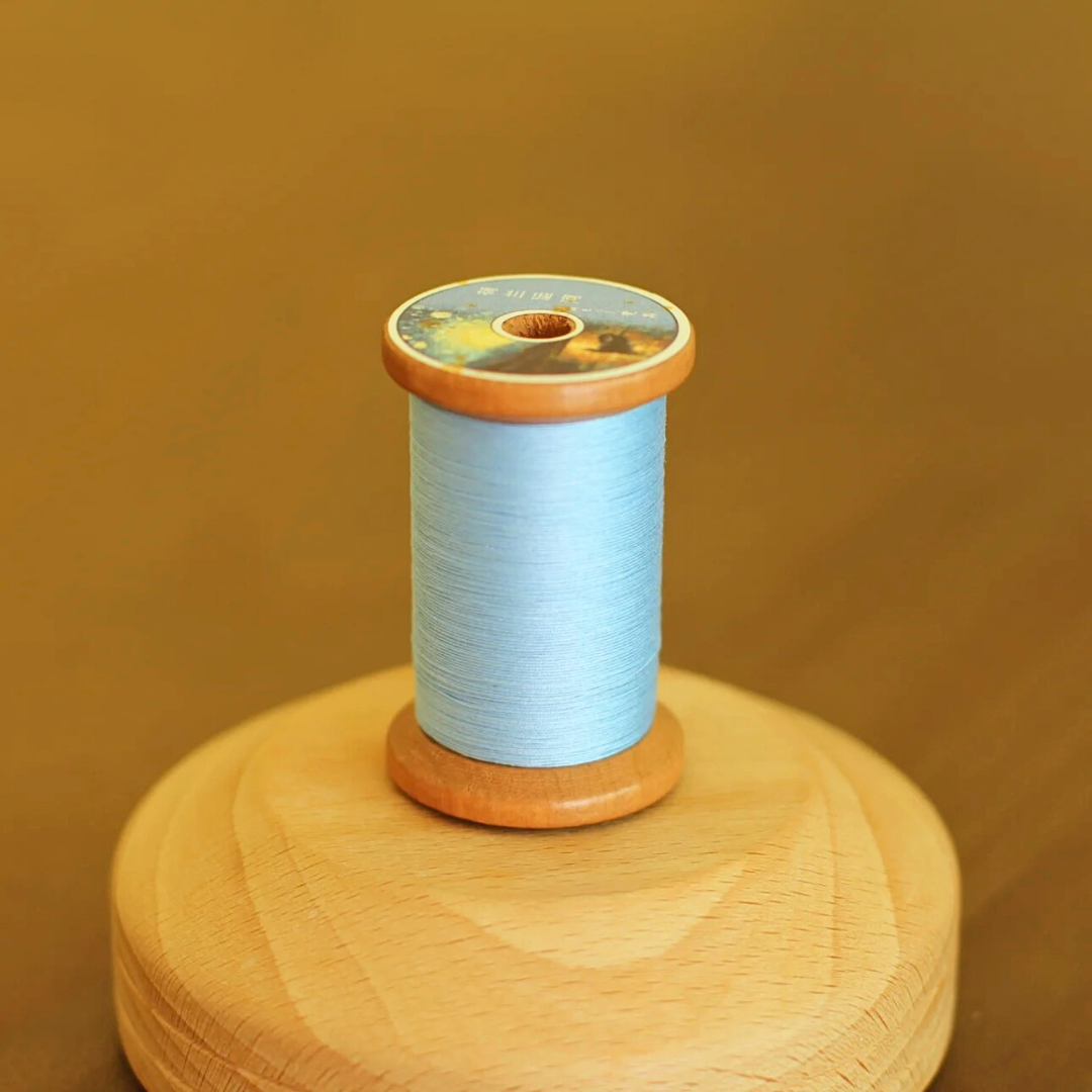 Micro crochet lace thread in canal blue, Egyptian cotton, size 100
