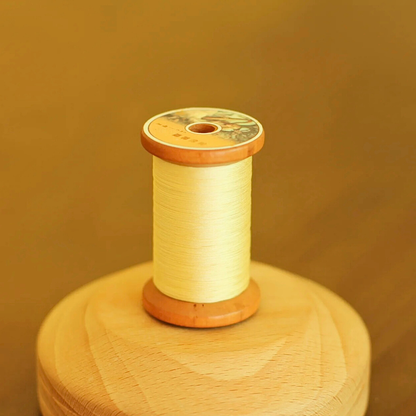 Micro crochet lace thread in champagne yellow, Egyptian cotton, size 100