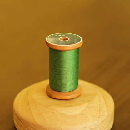 Micro crochet lace thread in dark olive green, Egyptian cotton, size 100