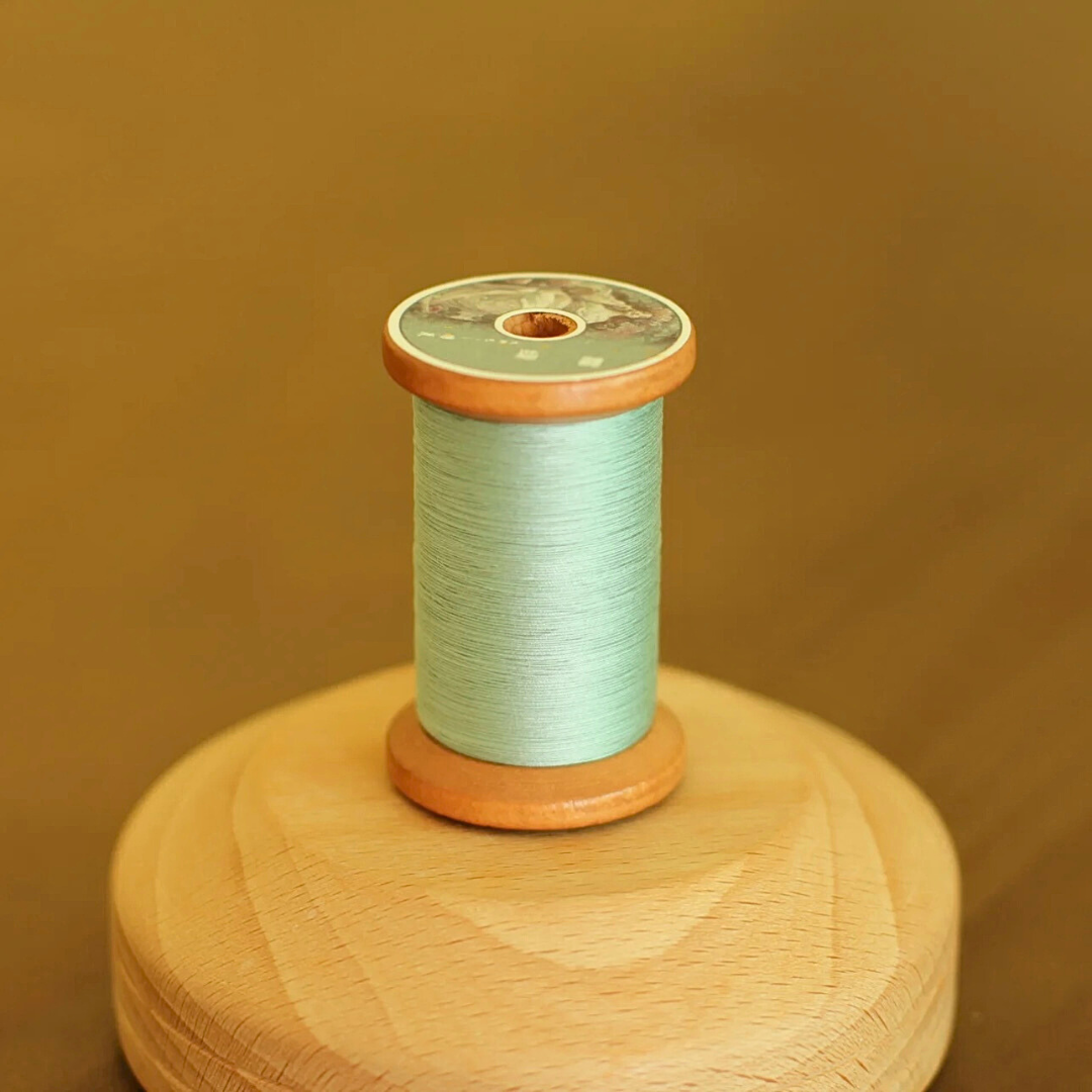 Micro crochet lace thread in frost green, Egyptian cotton, size 100
