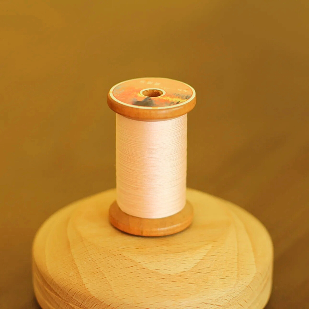 Micro crochet lace thread in frozen peach pink, Egyptian cotton, size 100