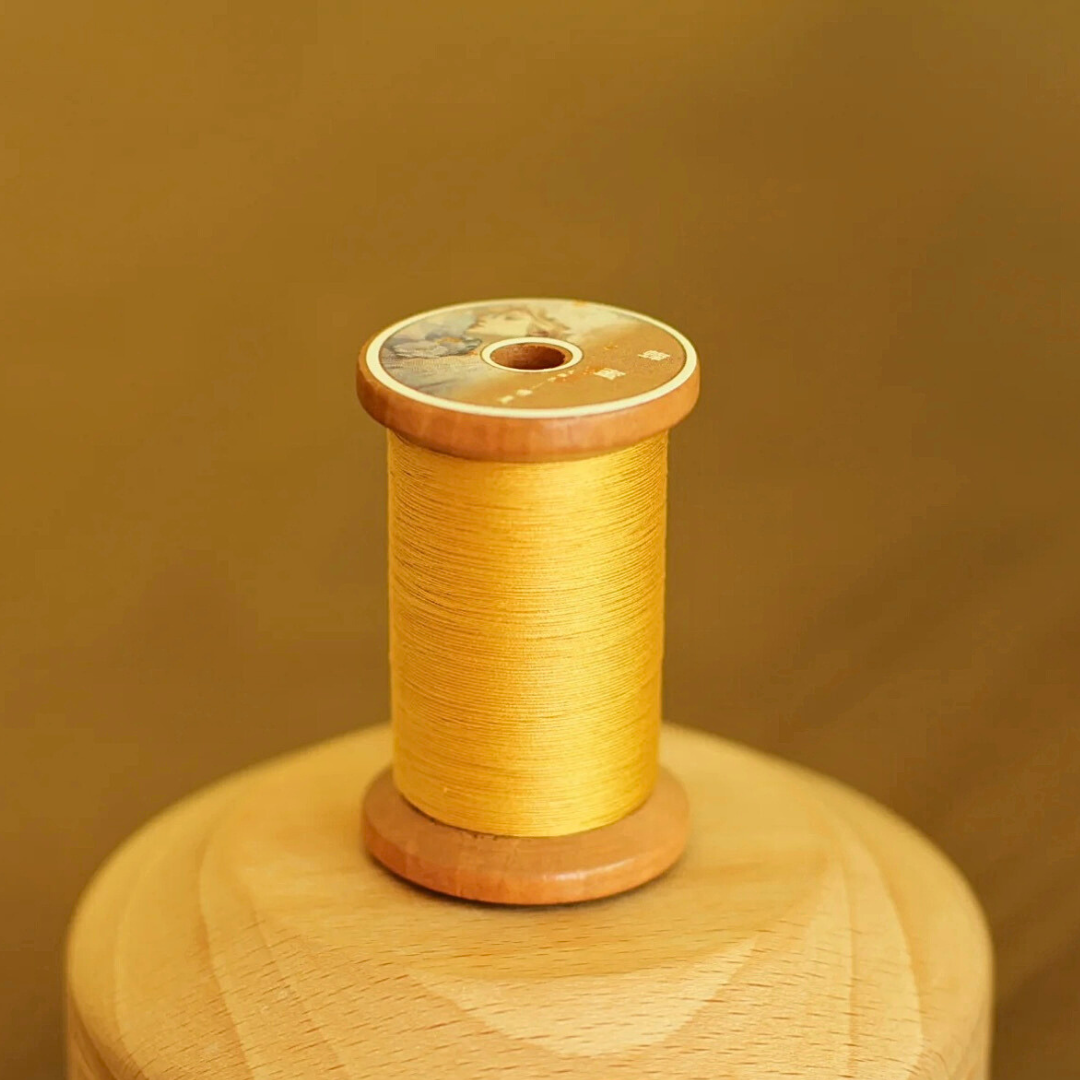 Micro crochet lace thread in honey gold, Egyptian cotton, size 100
