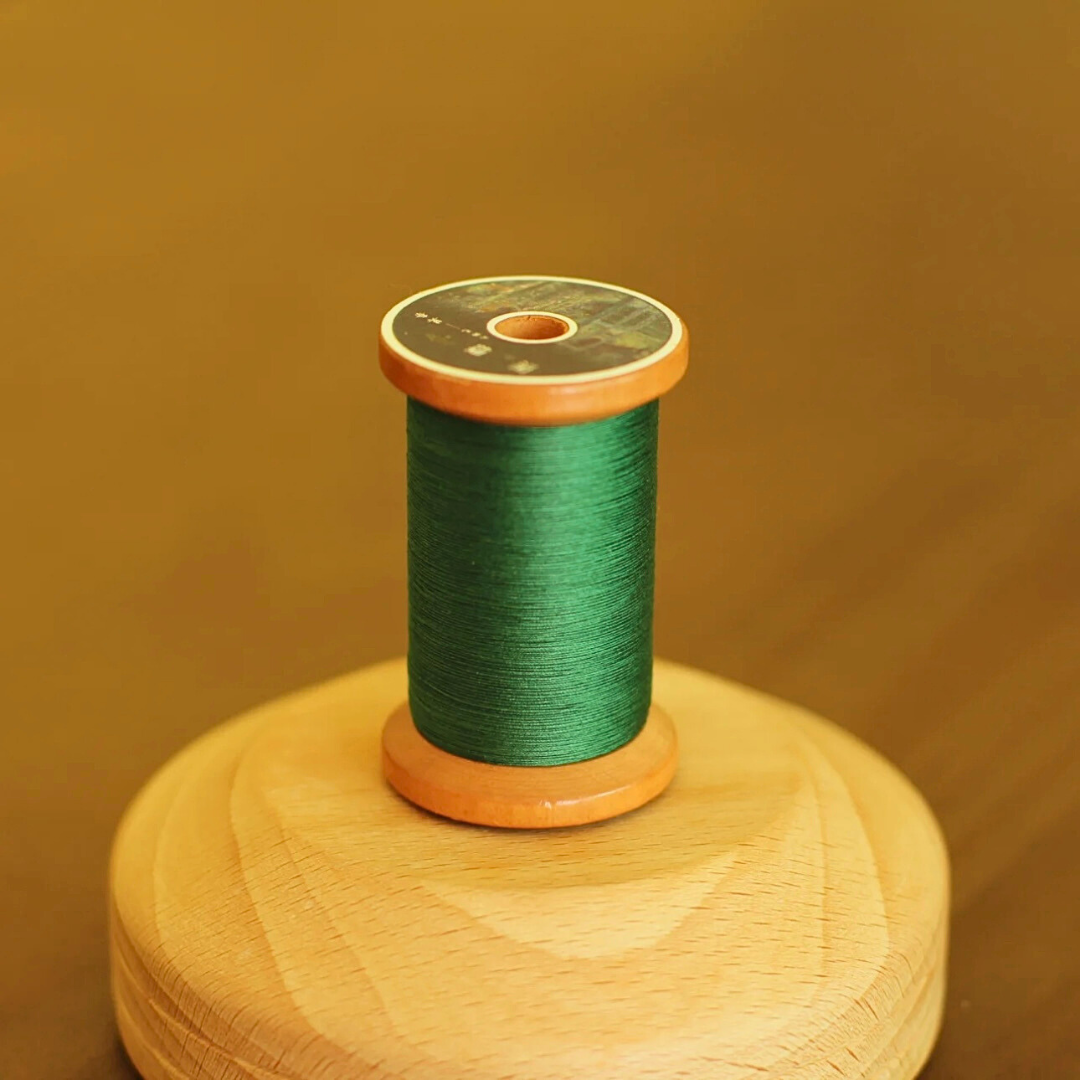 Micro crochet lace thread in ink green, Egyptian cotton, size 100