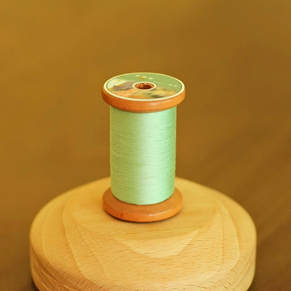 Micro crochet lace thread in light green, Egyptian cotton, size 100