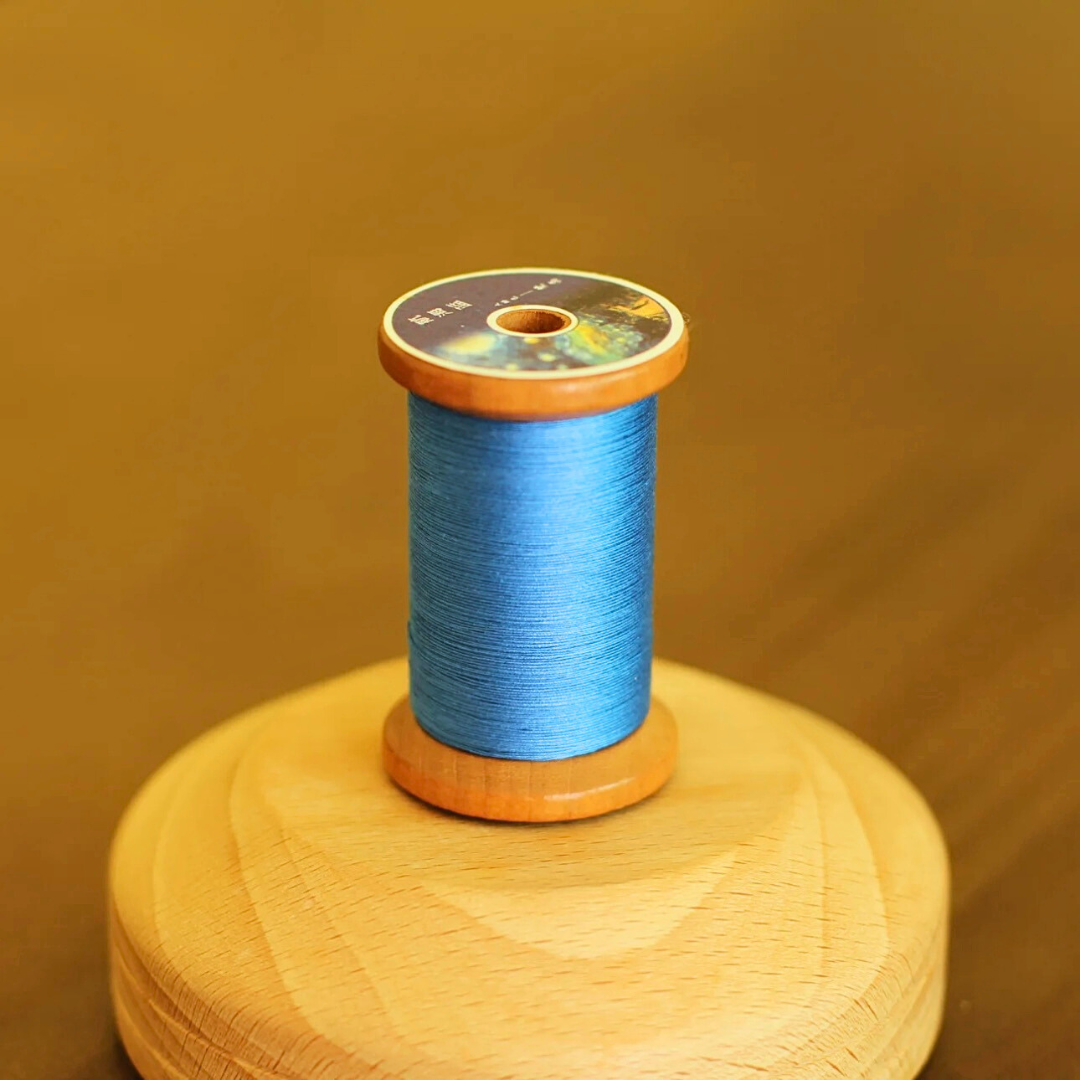 Micro crochet lace thread in nautical blue, Egyptian cotton, size 100