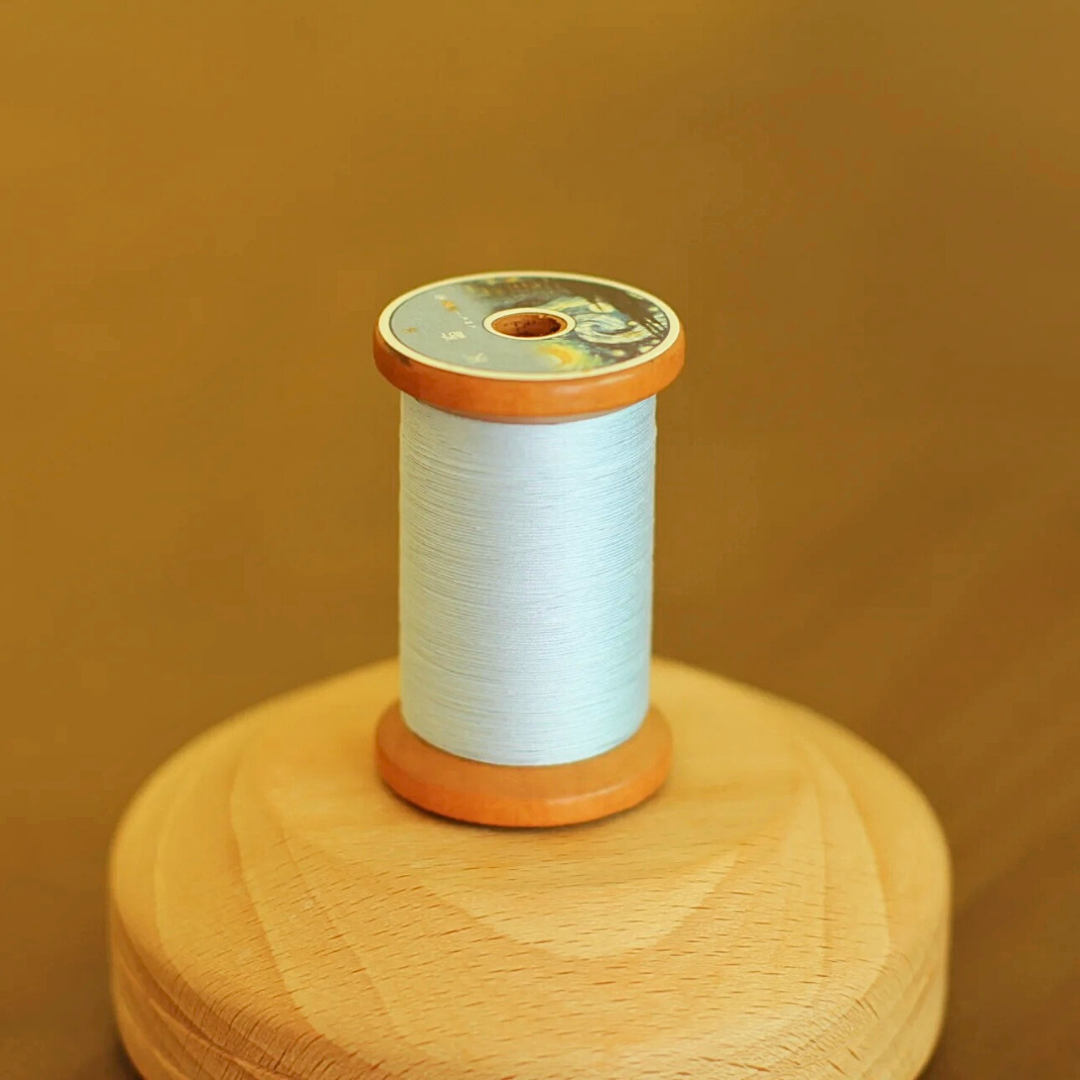 Micro crochet lace thread in pale bridge blue, Egyptian cotton, size 100