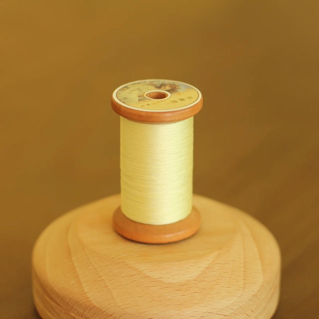 Micro crochet lace thread in pale yellow, Egyptian cotton, size 100