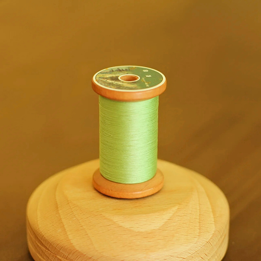 Micro crochet lace thread in vanilla green, Egyptian cotton, size 100