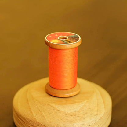 Micro crochet lace thread in vermilion orange, Egyptian cotton, size 100