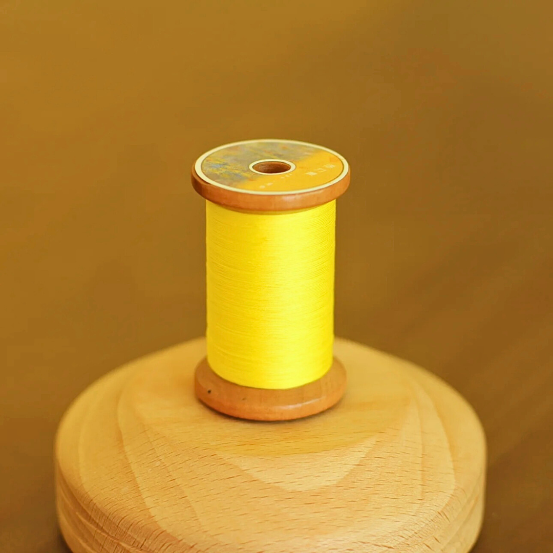 Micro crochet lace thread in vivid yellow, Egyptian cotton, size  100