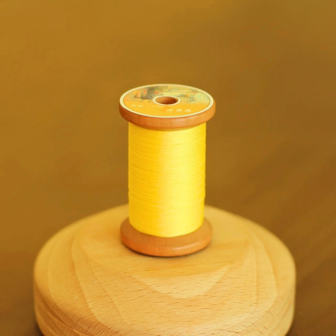 Micro crochet lace thread in yellow orange, Egyptian cotton, size 100