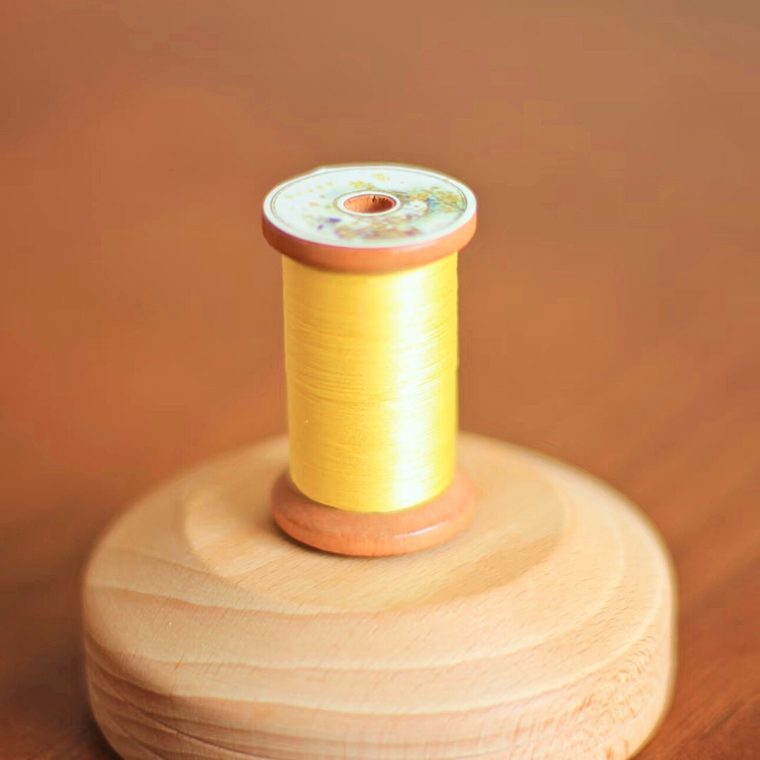 Micro crochet lace thread size 80 in bright yellow