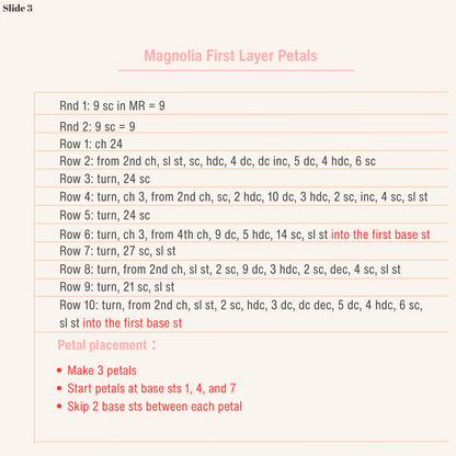 Micro Crochet Magnolia Pattern