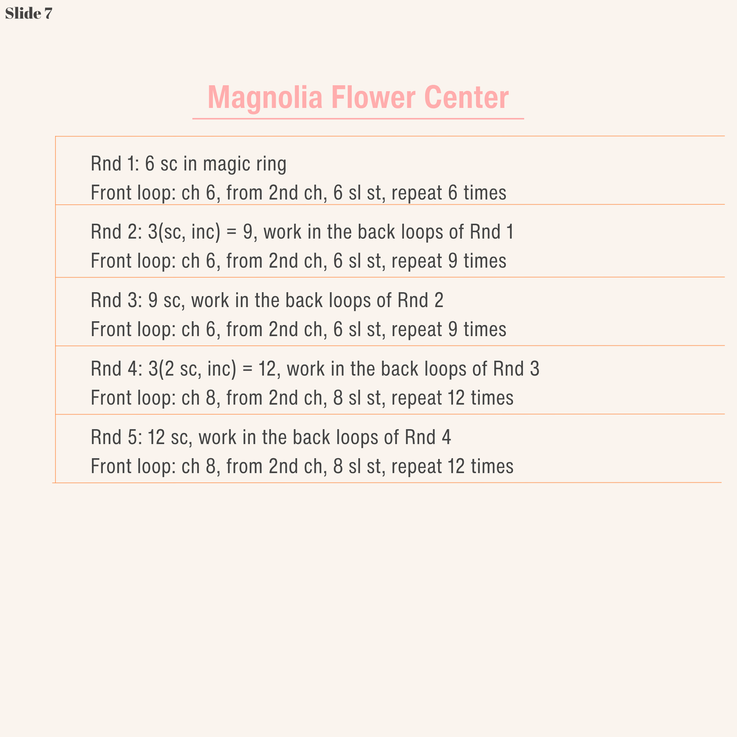 Micro Crochet Magnolia Pattern