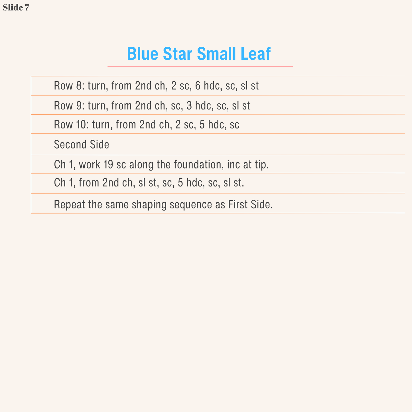 Small leaf crochet instructions for the MIMO micro crochet Blue Star Flower pattern
