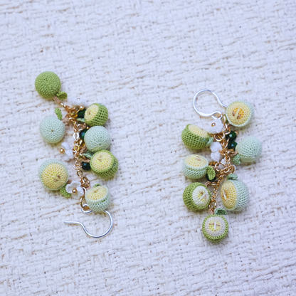 Micro Crochet Half Apple Fruit Earrings