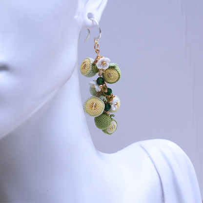 Micro Crochet Half Apple Fruit Earrings