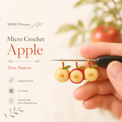 Free Micro Crochet Half Apple Earrings Pattern