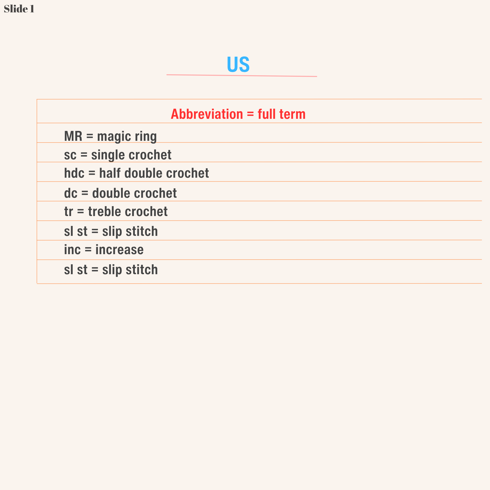 US terms page
Micro crochet rose pattern in US terms with stitch abbreviations