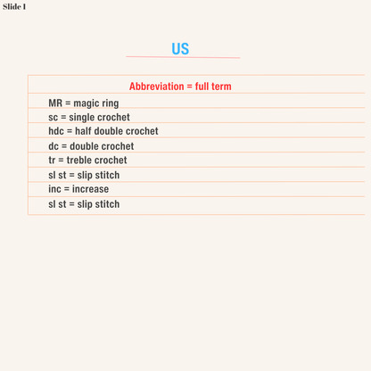 US terms page
Micro crochet rose pattern in US terms with stitch abbreviations