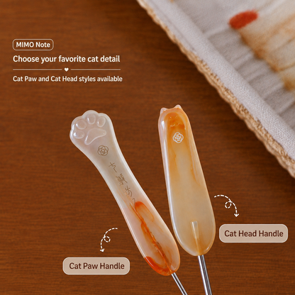 Cat Paw and Cat Head resin crochet hook handle styles for detailed crochet work