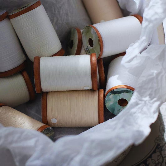 Egyptian cotton lace thread spools for micro crochet in natural white and bright white